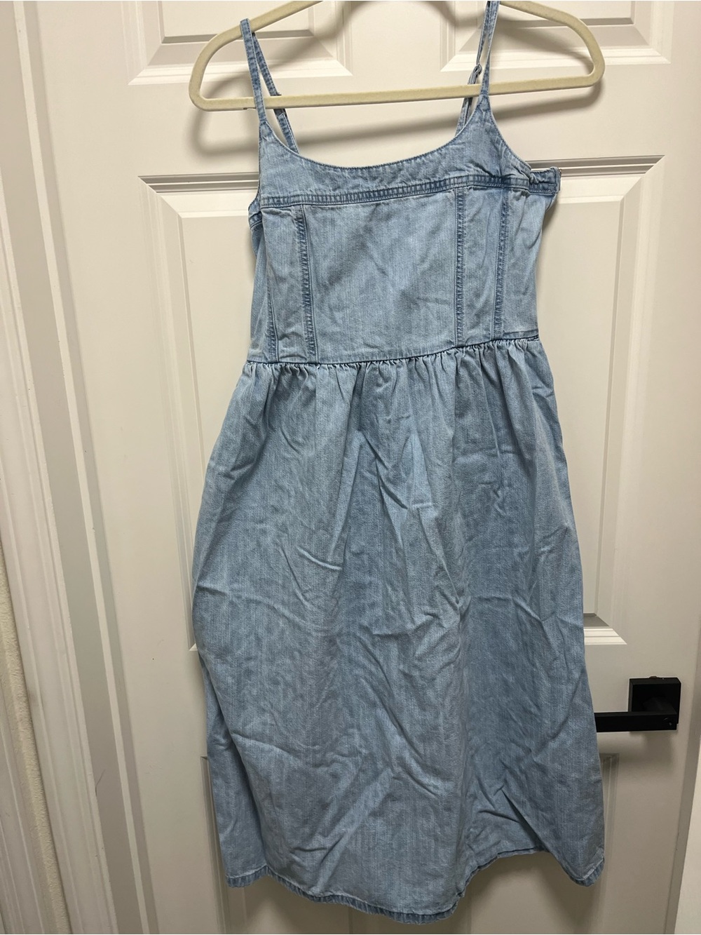 Levi’s Alessie midi dress denim bustier corset size M blue